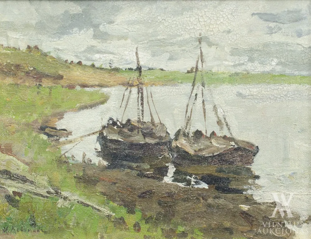 Izaokas Levitanas (Isaac Levitan) – Baržos Volgoje