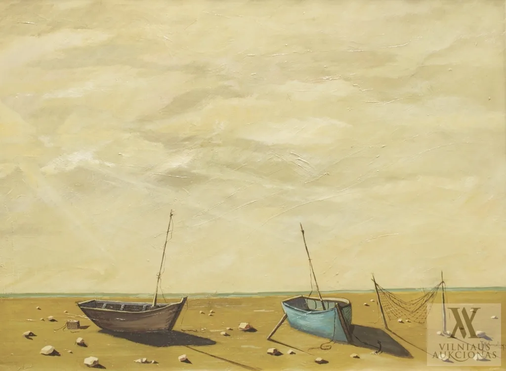 Jean H. Lamoline – Peizažas su valtimis