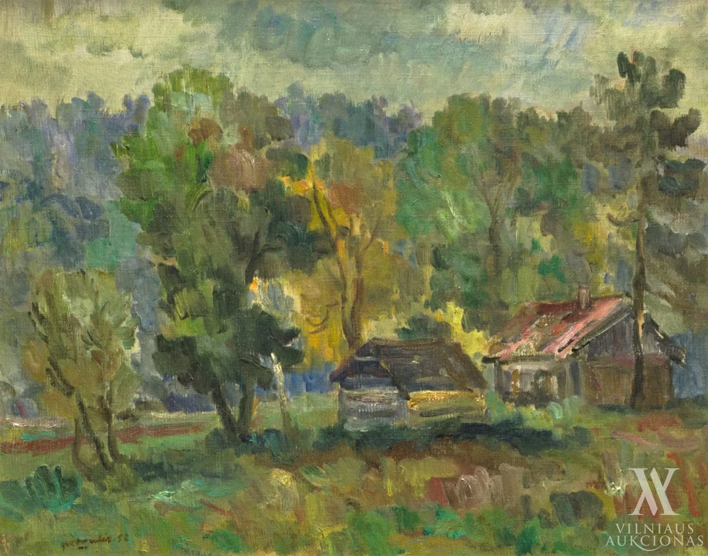 Algirdas Petrulis – Peizažas su sodyba