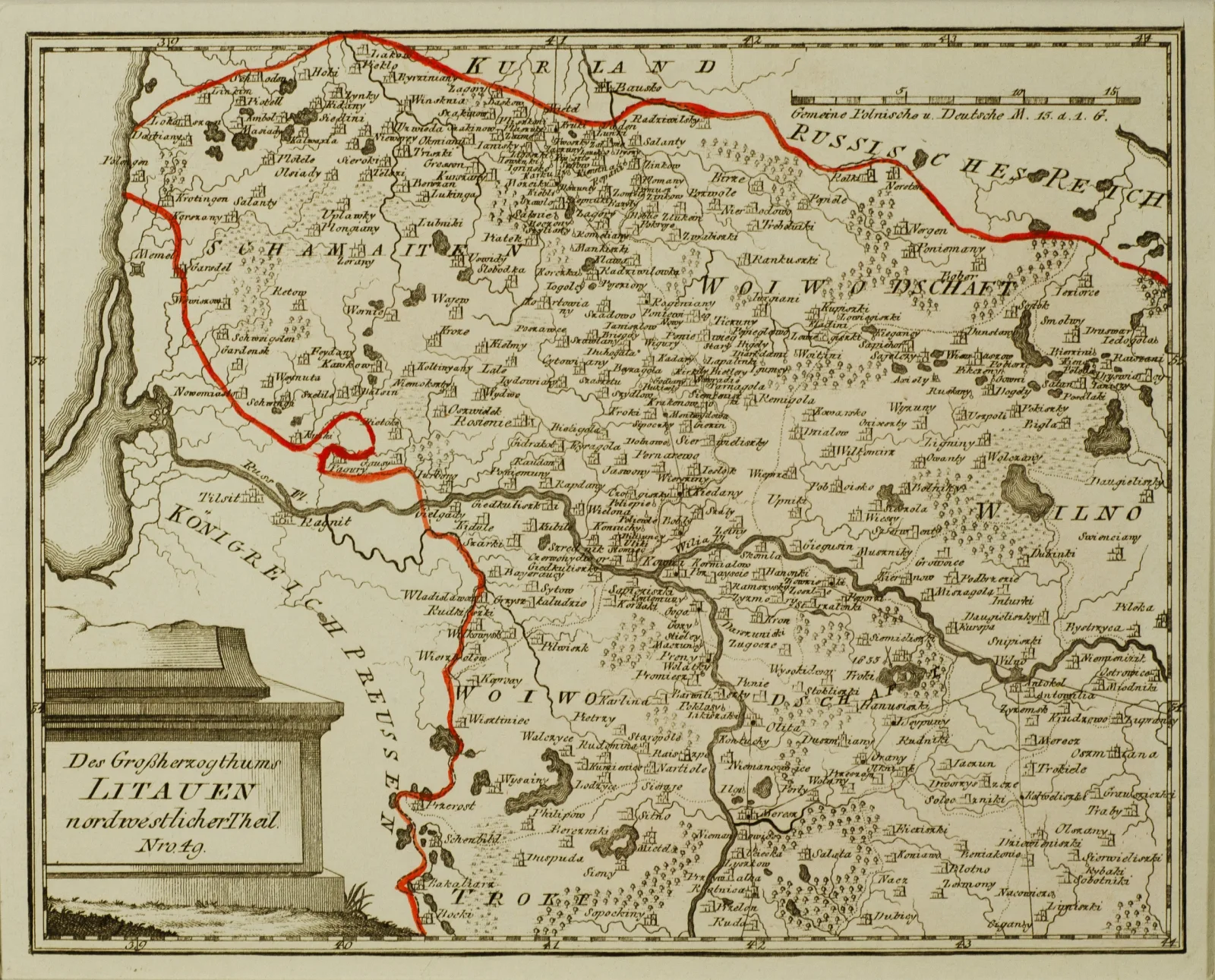 Franz Johann Joseph von Reilly – Lietuvos didžiosios kunigaikštystės žemėlapis