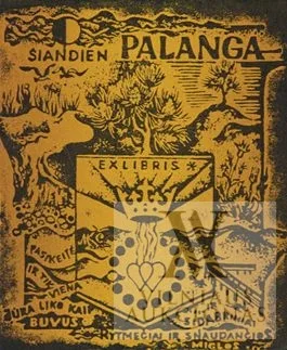 Ieva (Eva) Erika Labutytė-Vanagienė – Exlibris Palanga iš ciklo „M. K. Čiurlionio gyvenimo / ir kūrybos vietoms pažymėti”