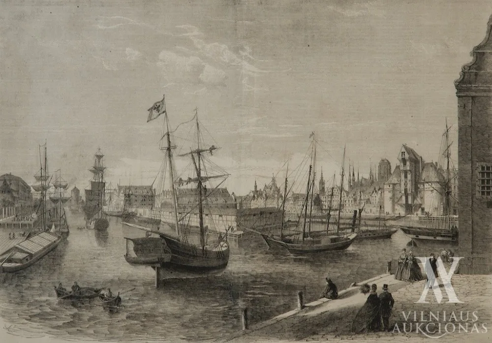 Autorius Nežinomas –  Gdansko panorama | La ville de Dantzick – vue prise sur le quai de la Vistule