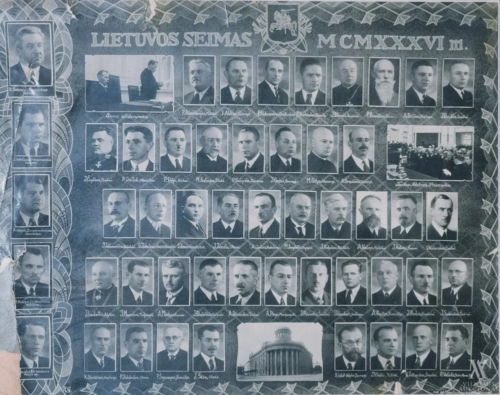 Lietuvos seimo 1936 m. fotografijų vinjetė