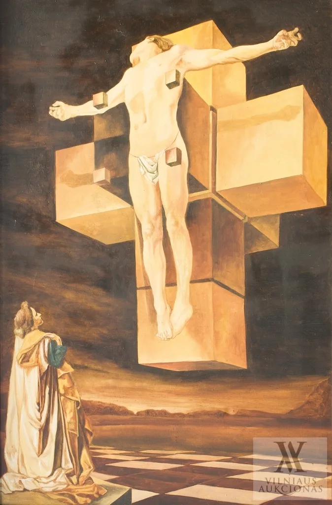 Nežinomas kopijuotojas – Salvadoro Dali paveikslo „Crucifixion (Corpus Hypercubus)” (1954, saugomas Niujorko Metropoliteno muziejuje) kopija