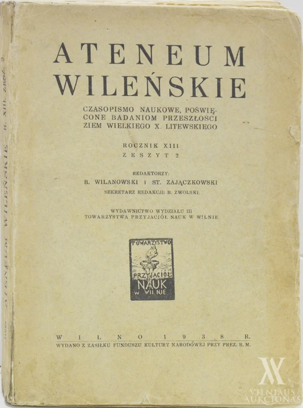 Ateneum Wileńskie: czasopismo naukowe poświęcone badaniom przeszłości ziem W. X. Litewskiego / Rocznik XIII / zeszyt 2