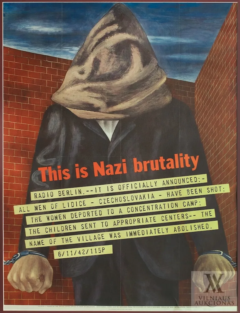 Ben Shahn – Plakatas „This is Nazi brutality” Poster No. 11 issued by the United States Office of War Information, Washington DC