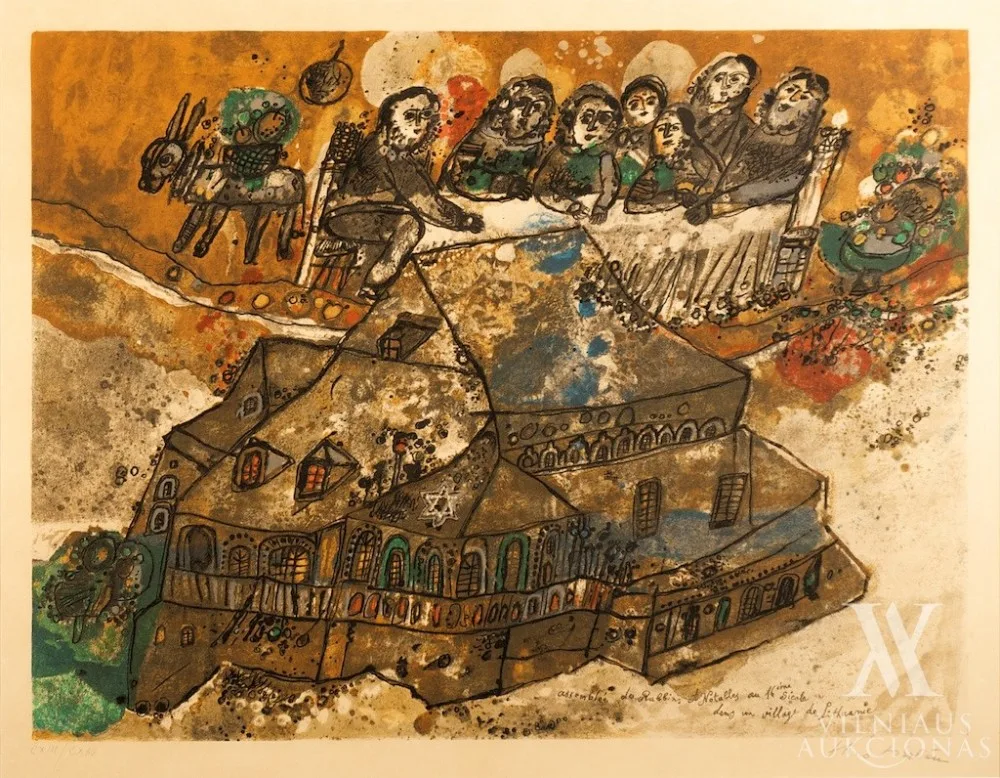 Theo Tobiasse – Rabinų ir vyresniųjų susirinkimas XVI a. Lietuvos kaime (Assemblée des Rabbins et Notables au 16e siècle dans un village de Lithuanie)