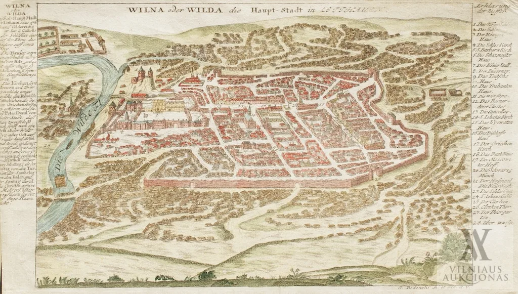 Gabriel Bodenehr (vyresn.) – Vilnius, Lietuvos sostinė â”‚Wilna oder Wilda, die Haupt-Stadt in Litthauen