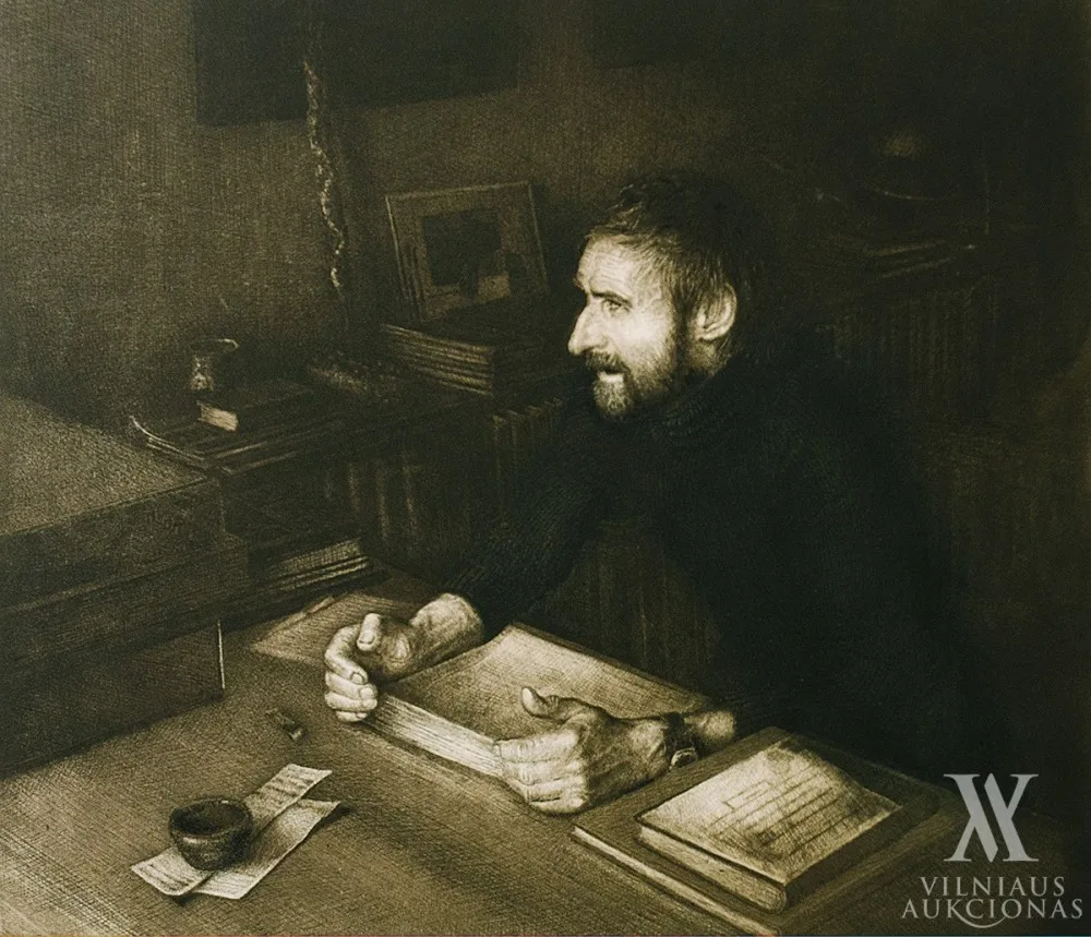 Rytis  Valantinas – Diptikas „Romantiškas” (dailėtyrininko Alfonso Andriuškevičiaus portretas) │ „Dailininkas ir dirbtuvė” (menininko Valentino Antanavičiaus portretas)