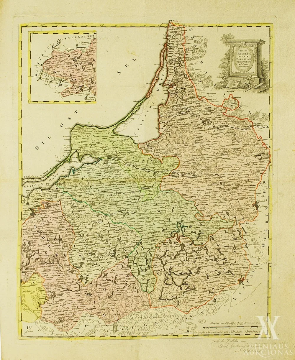 Franz Ludwig  Güssefeld – Rytų Prūsijos žemėlapis│Tabula Regni Borussiae, Borussiam Orientalem exhibens