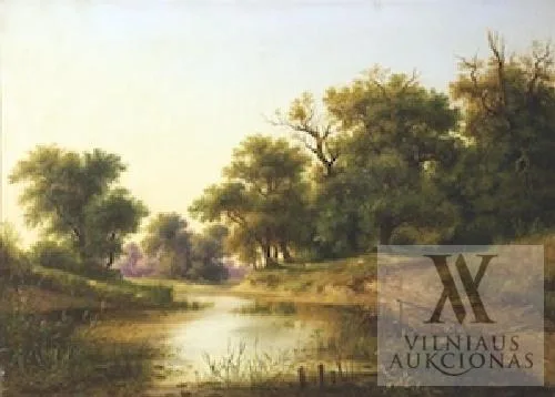 Augustas Bekeris (August Becker) – Peizažas su ąžuolais