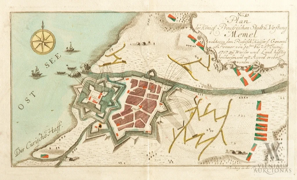 Gabriel Nikolaus Raspe – Klaipėdos planas No 10  Plan der KÃ¶nigl. Preussischen Stadtu. Vestung Memel ...