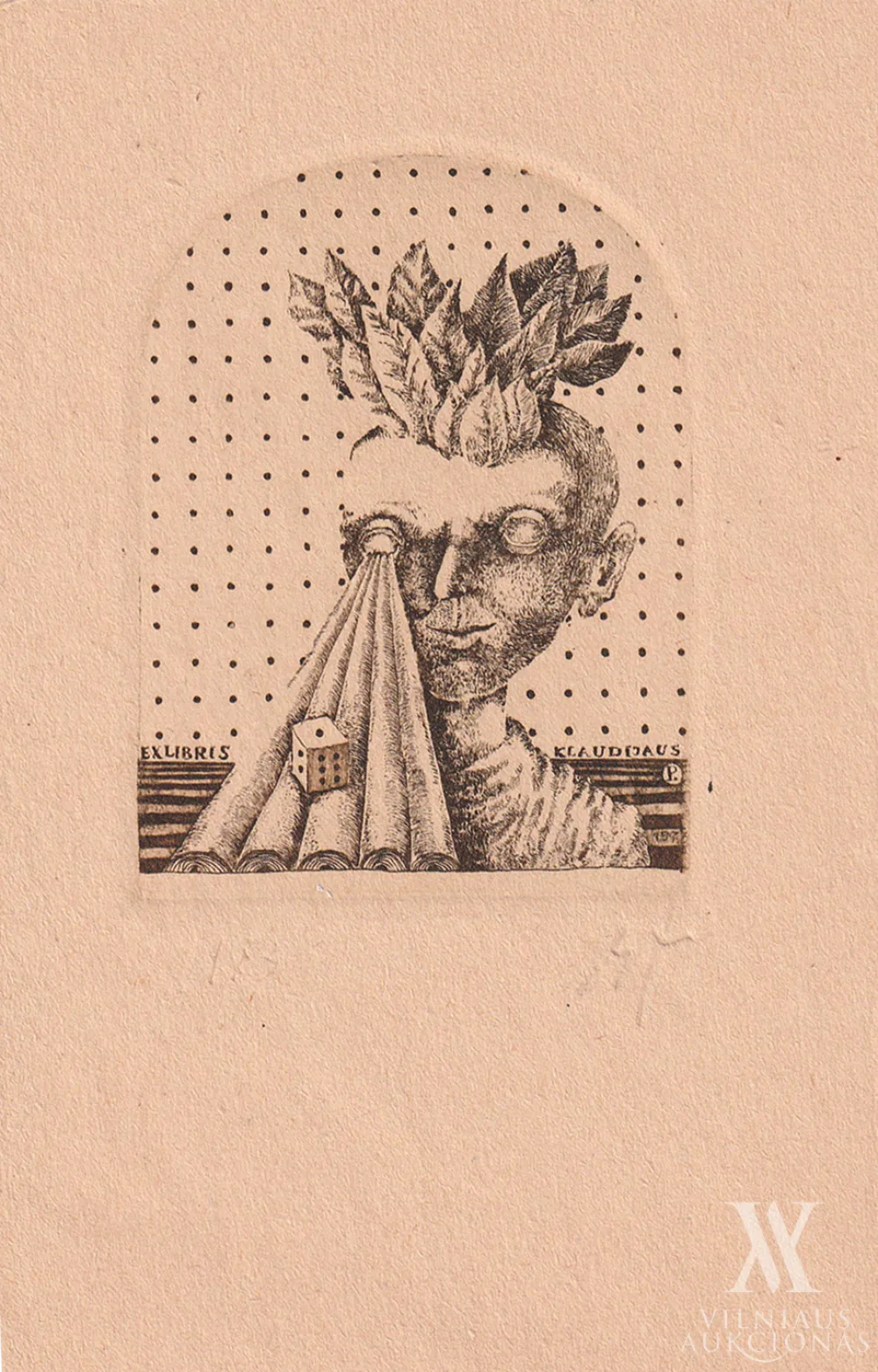 Stasys Eidrigevičius – Klaudijaus P. ex libris 