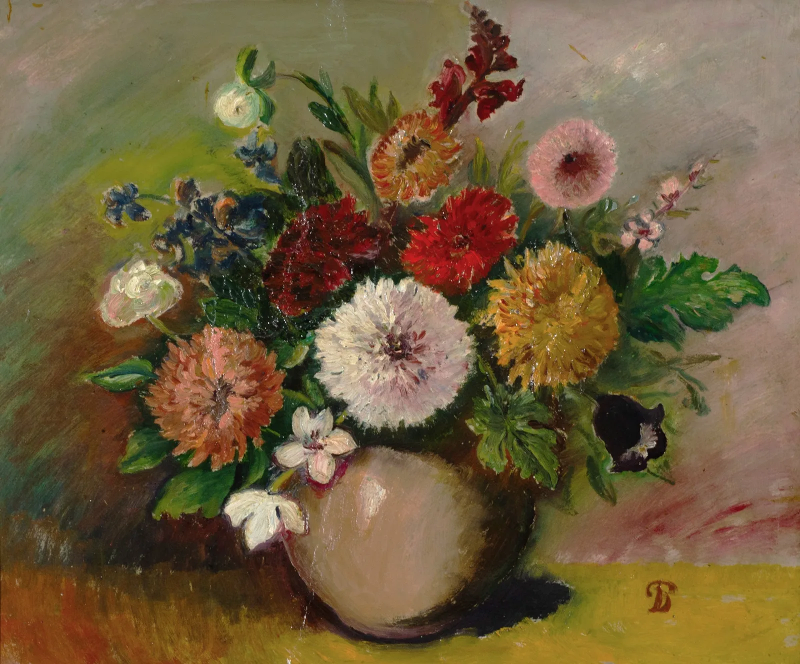 Pranas Domšaitis – Gėlių natiurmortas