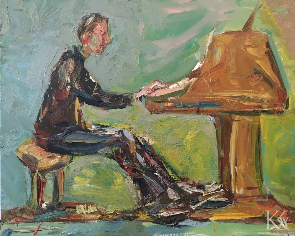 Sigita Maslauskaitė–Mažylienė – Pianistas, grojantis klavesinu 