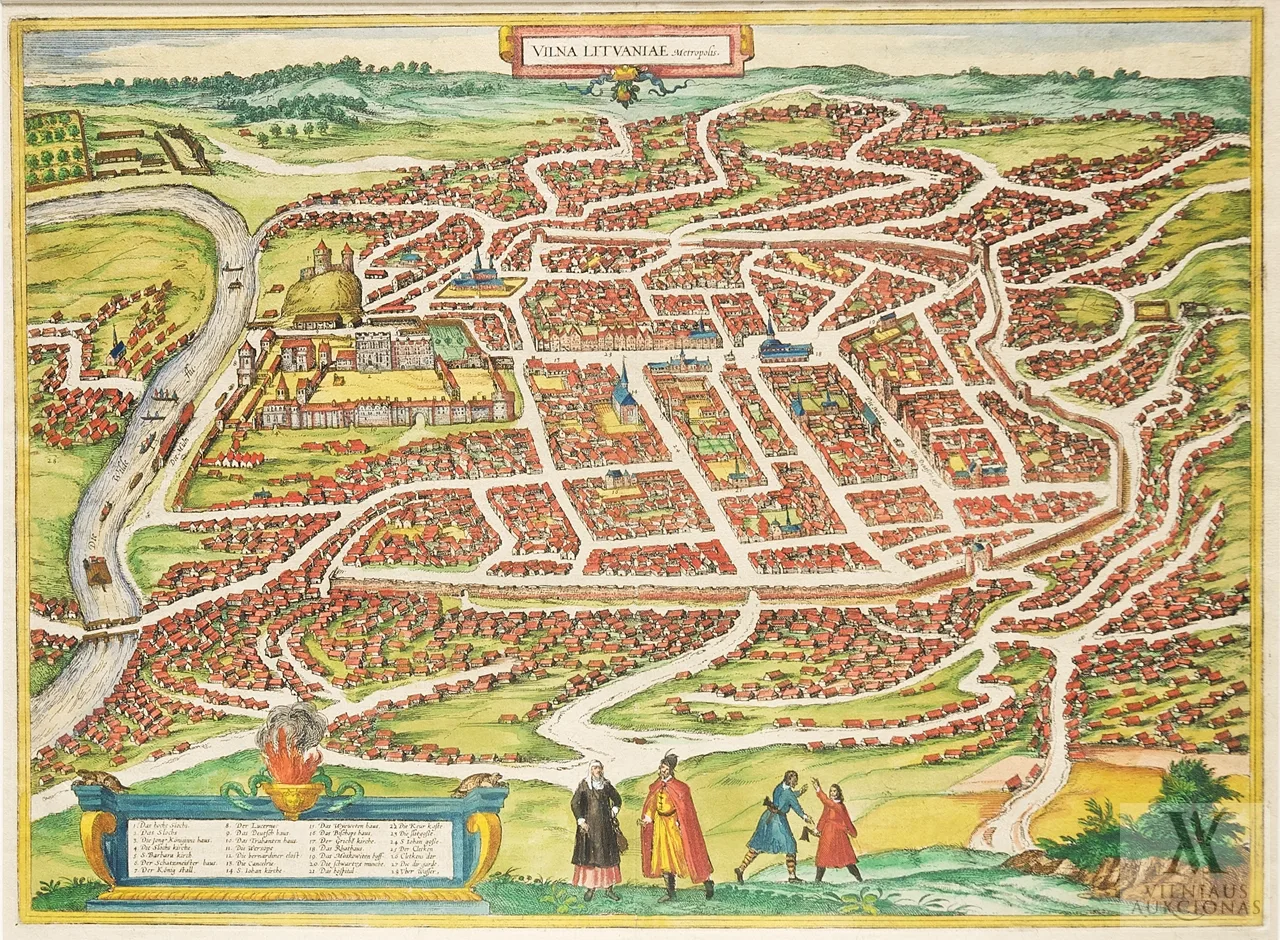 Georg Braun (leidėjas) – VILNA LITHVANIÃ† METROPOLIS Vilniaus miesto planas iš G. Brauno „Civitates orbis terrarum”