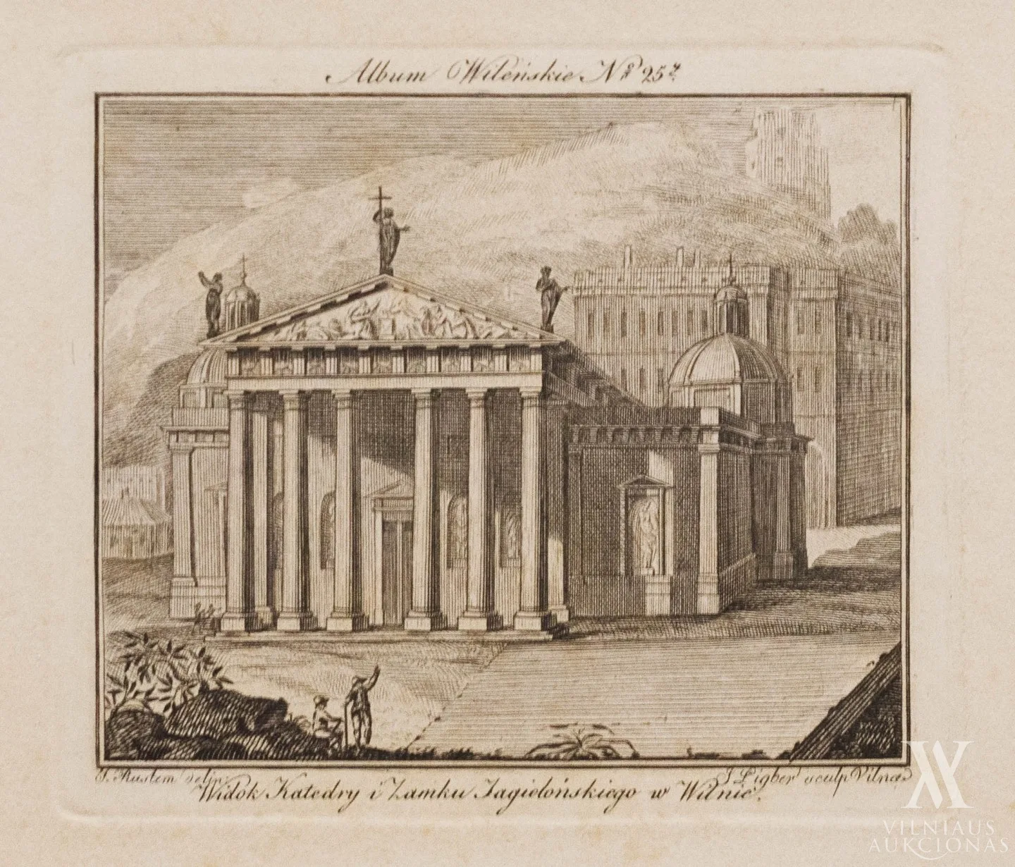 Jonas  Ligberis (Jan Ligber) – Vilniaus katedra ir Žemutinės pilies rūmai (pagal Joną Rustemą (1762–1835))