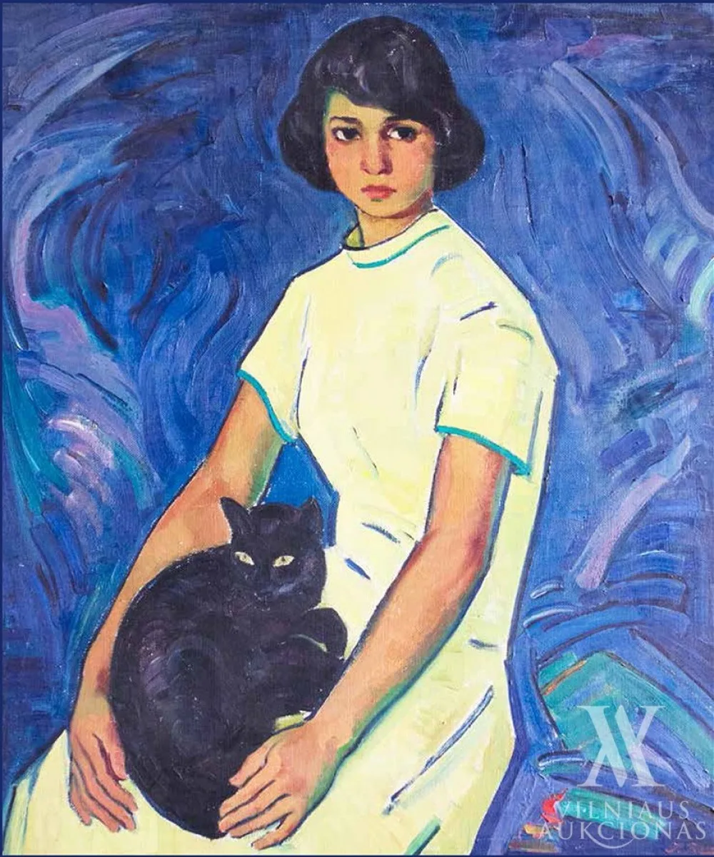 Jonas Rimša – Moters su kate portretas