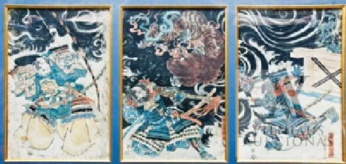 Kuniyoshi Utagawa – "Minamoto Sammi Yorimasa" (Pabaisos medžioklė)