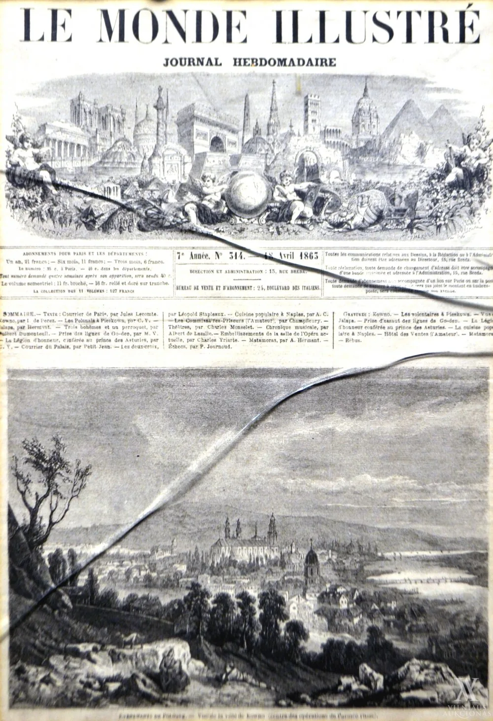 Autorius Nežinomas – Le Monde illustré / 1863.04.15 titulinis puslapis