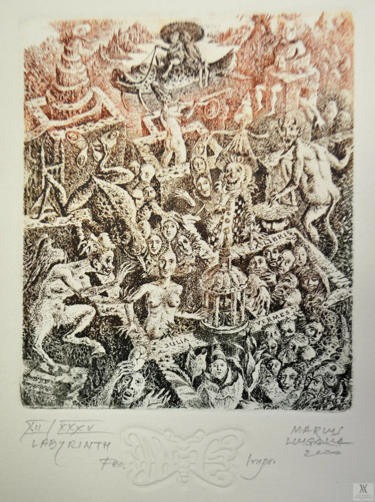 Marius Liugaila – Labyrinth. Julia Vermes Exlibris