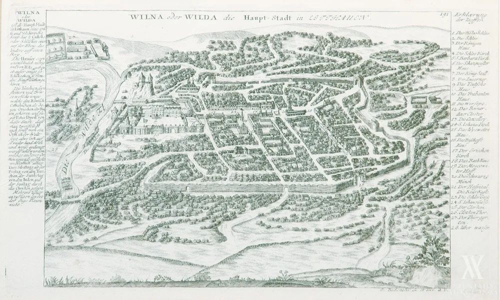 Gabriel Bodenehr (vyresn.) – Wilna oder Wilda die Haupt–Stadt in Litthauen | Vilnius, arba Vilda – Lietuvos sostinė 