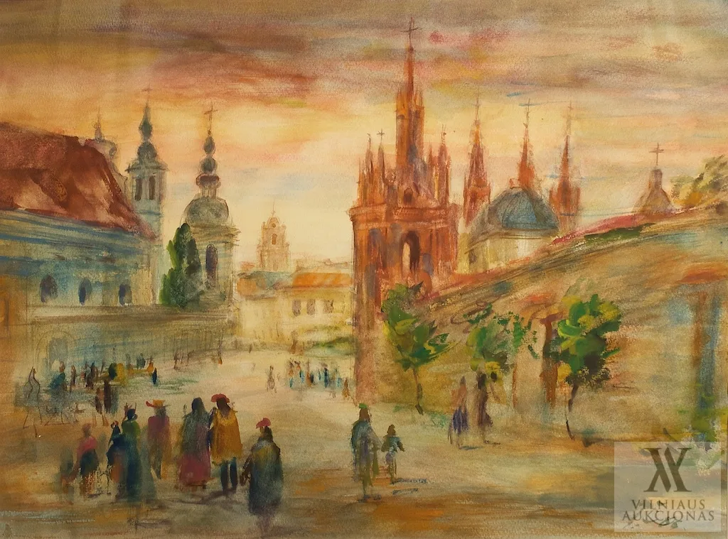 Jeronimas Čiuplys – Vilniaus vaizdas nuo A. Mickevičiaus skvero pusės