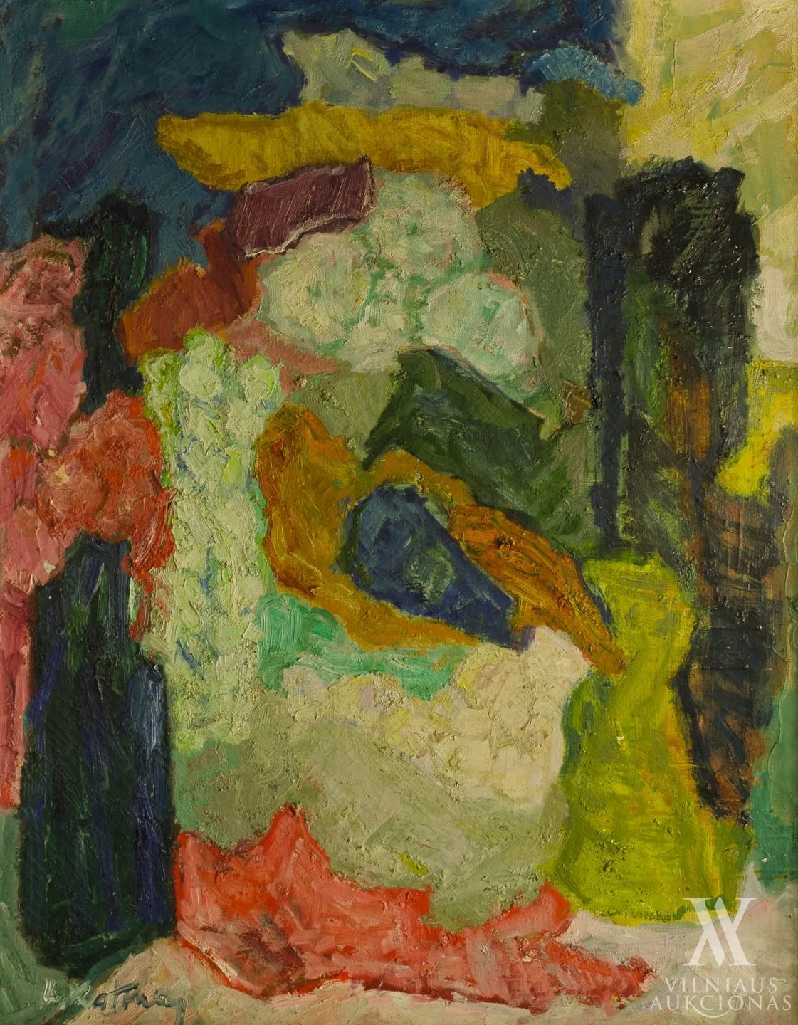 Leonas Katinas – Natiurmortas „Gėlės“  