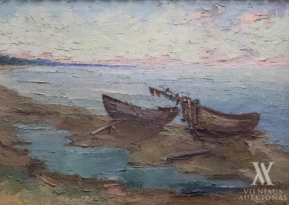 E. Laiva – Jūrmalos (?) krantas