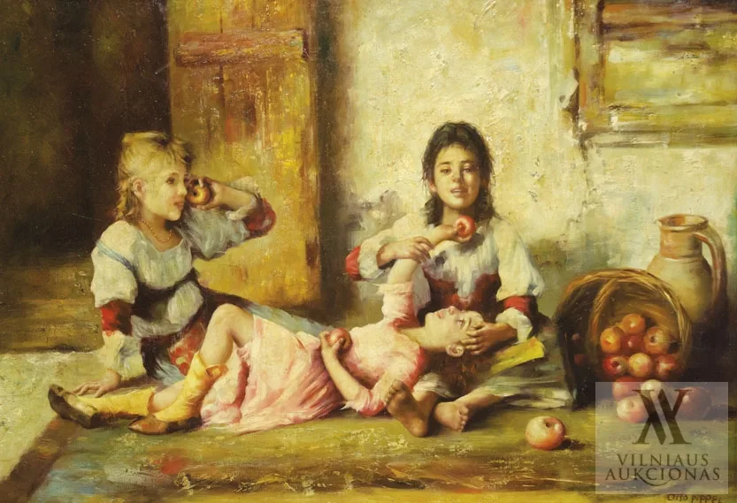 Otto Eduard Pippel – Mergaitės, žaidžiančios obuoliais