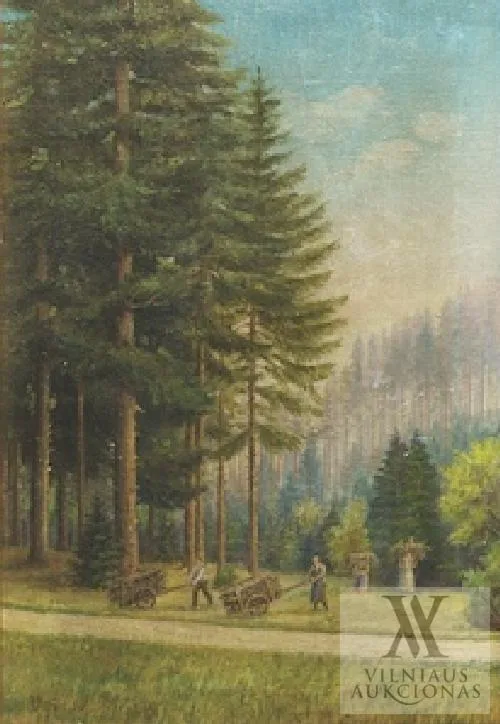 H. Wilfertas (H. Wilfert) – Miško peizažas. Malkautojai