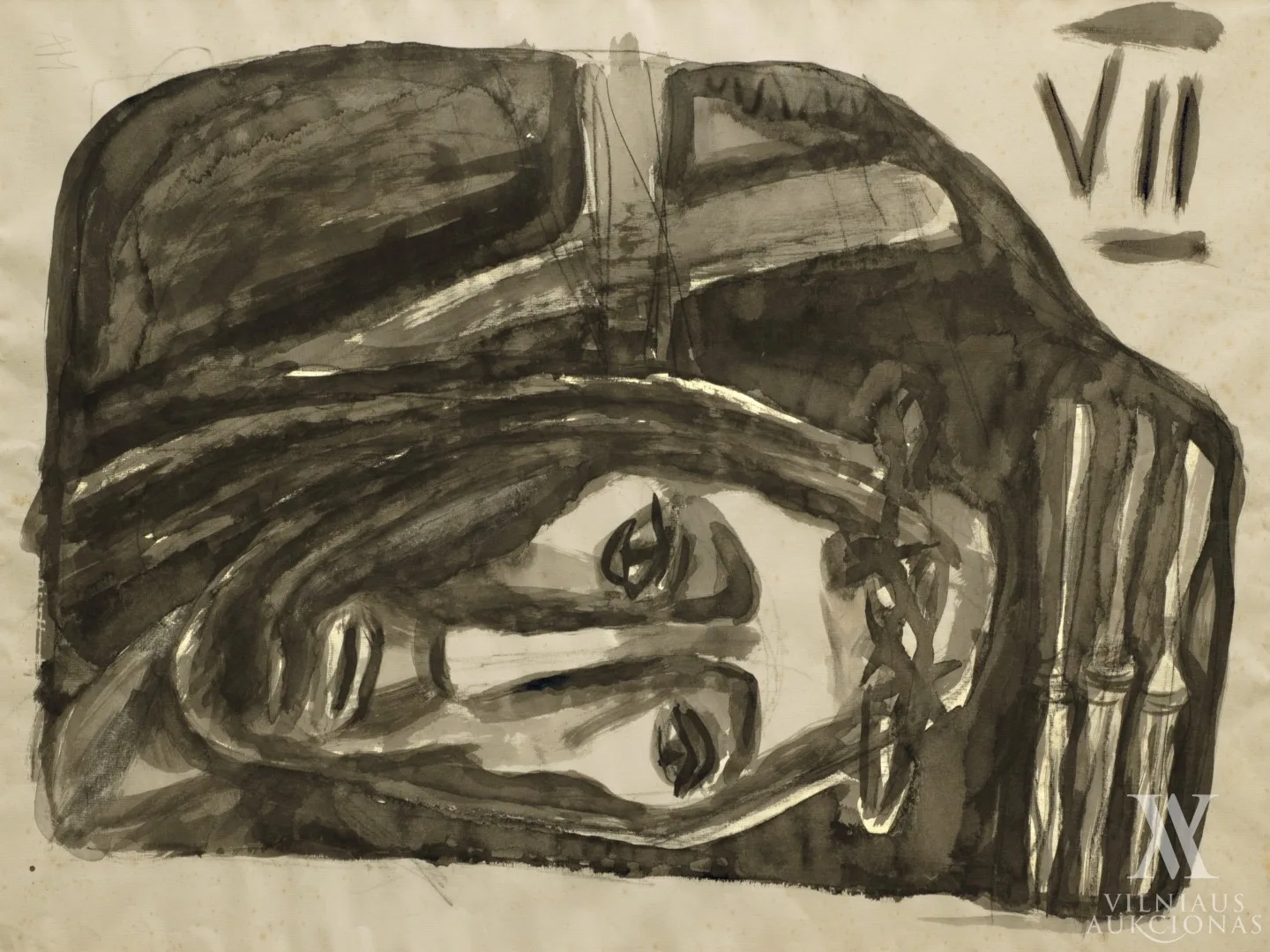 Antanas Mončys – 14 Kryžiaus kelio stočių. VII stotis, 2 var.
