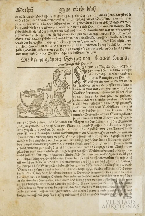 S.  Butkevičius – Dvipusis lapas iš Sebastiano MÃ¼nsterio (1488-1552) "Cosmographia universalis" Wie der unglÃ¤ubig Herzog von Littaw kommen...