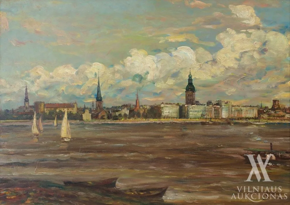 Karlis Silinš – Rygos panorama nuo upės