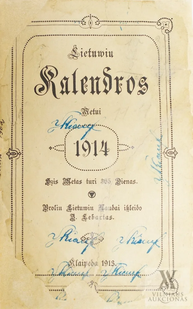 Jurgis Lėbartas (sud., leid.) – 1914 metų kalendorius (Lietuvių Kalendros 1914 metui)