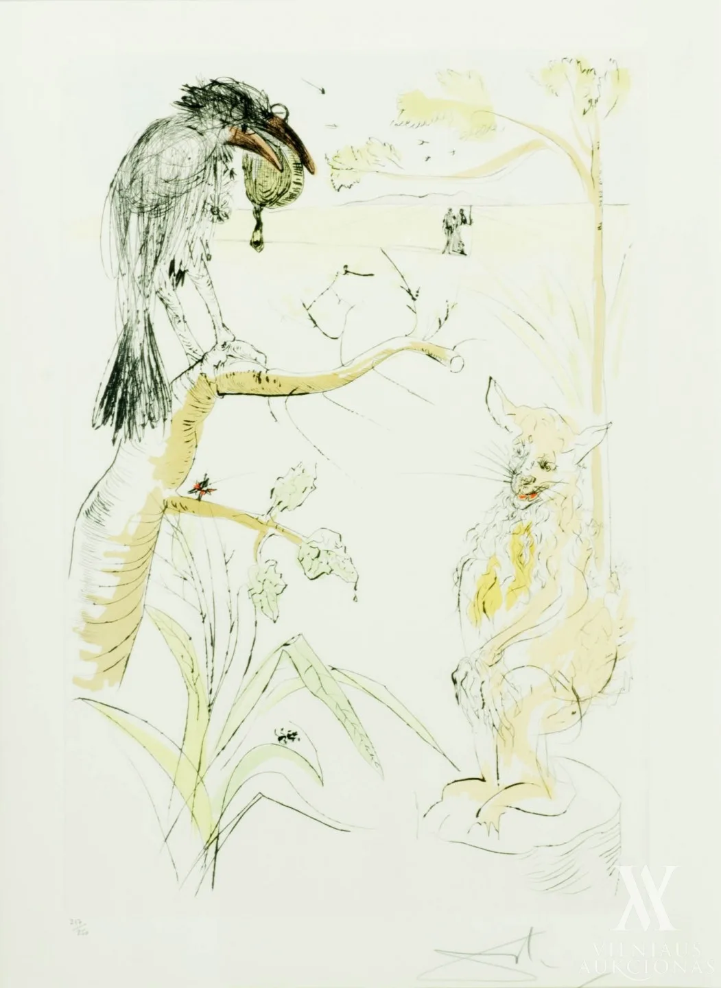 Salvadoras Dali (Salvador Dali) – Le bestiaire de La Fontaine: Le Corbeau et le Renard | Lafonteno pasakėčios: varna ir lapė 