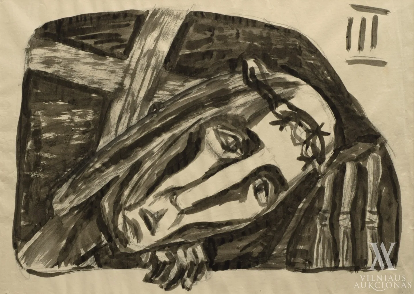 Antanas Mončys – 14 Kryžiaus kelio stočių. III stotis, 1 var.