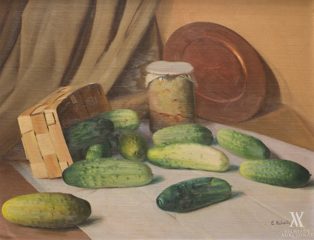 Eugenijus Kulvietis – Natiurmortas su agurkais
