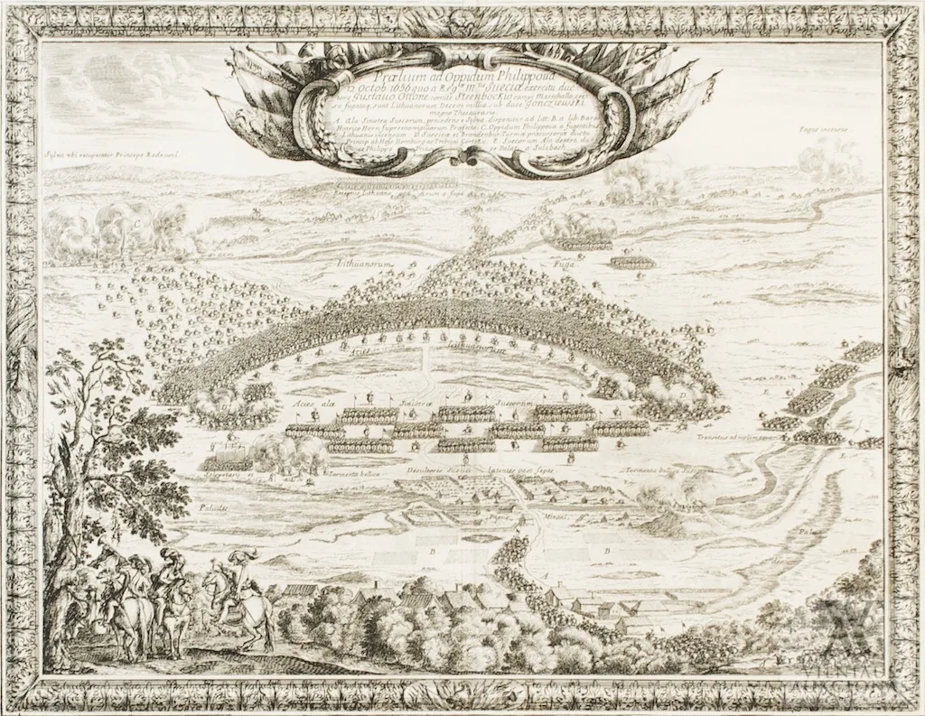 Samuel von Pufendorf (leidėjas) – Pilypavo mūšis 1656 spalio 12 d. (Praelium ad Oppidum Philippoua 12 Octob. 1656 qua a regae Mtis Suecia exercitu ductore Gustauo Ottone comite Steenbockio campi Marschallo ...)