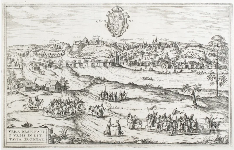 Georg Braun (leidėjas) – Grodna. Gardino miesto planas iš G. Brauno „Civitates orbis terrarum” II tomo ”De Praecipuis, Totius Universi Urbibus”