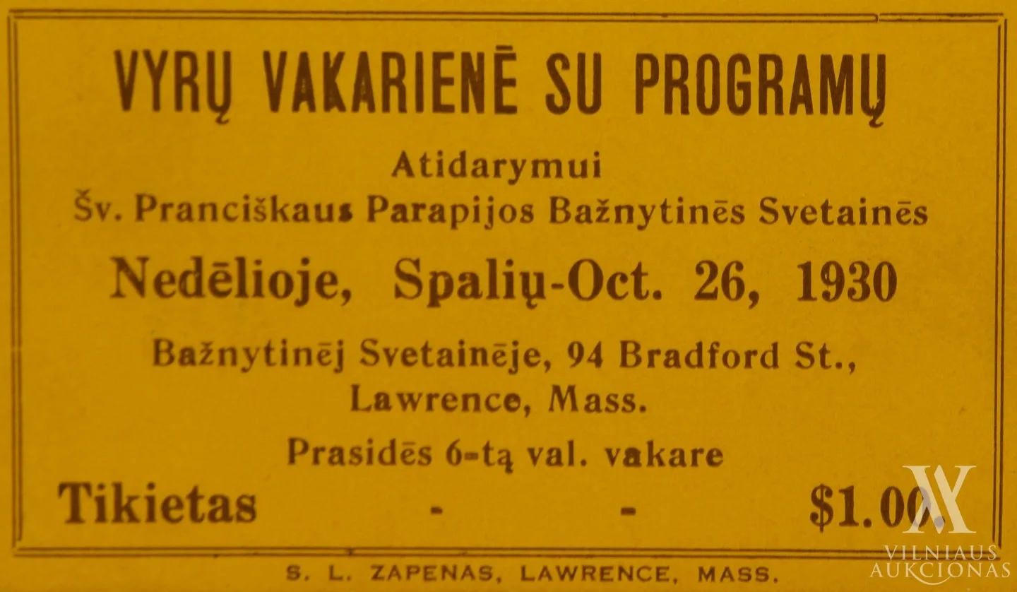 Amerikos lietuvių bendruomenės renginių kvietimų rinkinys (60 vnt.) 