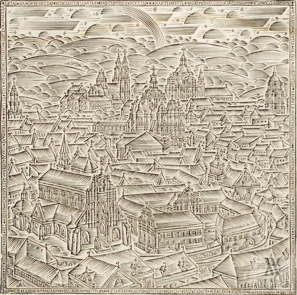 Rimtautas Gibavičius – Iš ciklo „Vilnius”. Miesto vaizdas nuo J. Basanavičiaus gatvės