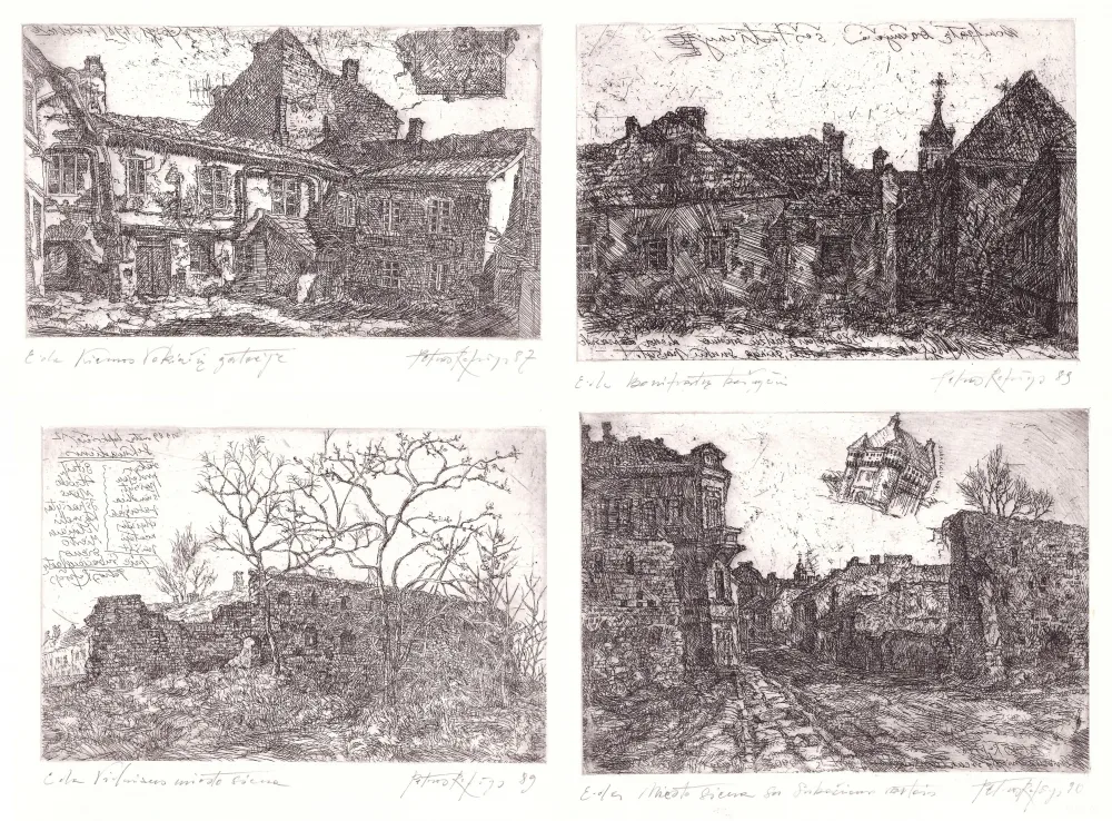 Petras Repšys – 4 ofortų rinkinys