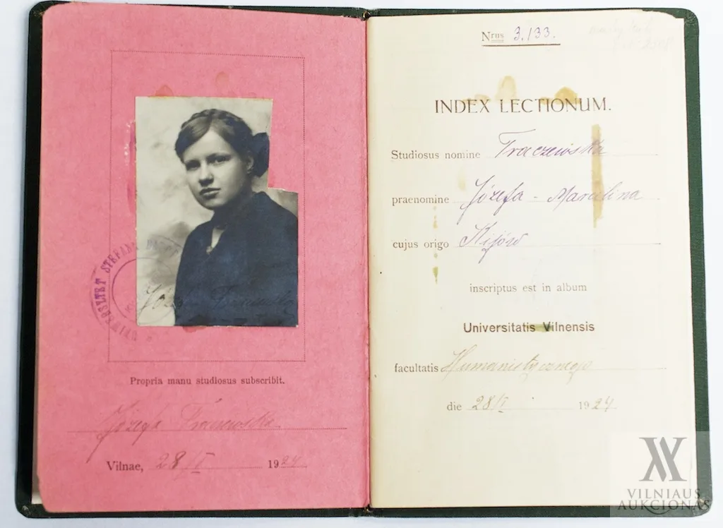 S.  Butkevičius – Studijų knygelė
