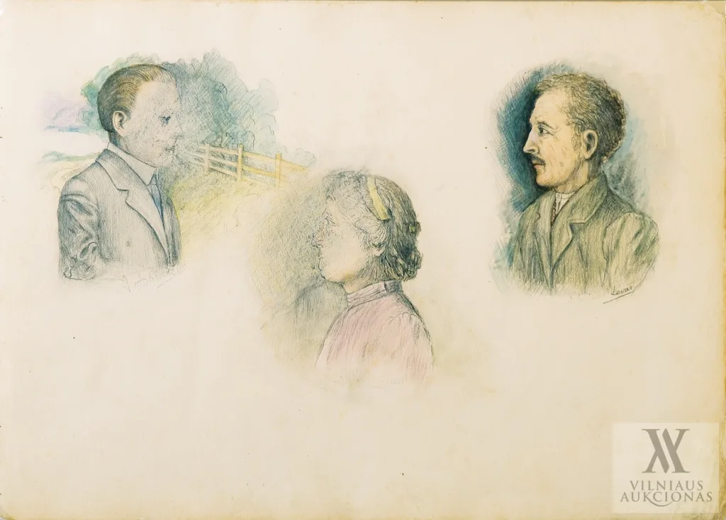 Kazys Šimonis – 4 lapai iš eskizų sąsiuvinio