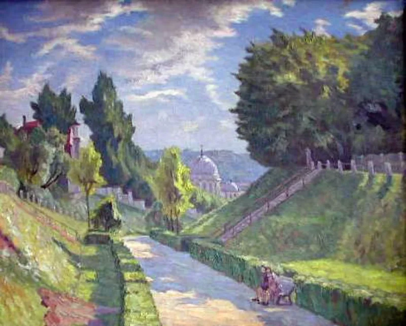 KAUKO ALĖJA, 1945, fan., al., 54 x 65 Reprodukuota in: Jonas Buračas, Vilniaus aukciono biblioteka, 2010, p. 89 (il. 65)