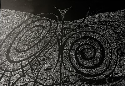 Birutė Stančikaitė(g. 1952) Labirintas 2015, pop., akrilas, 70 x 100 cm Sign. AK: Lengvumas, AD: Birutės Stančikaitės 2015 m.